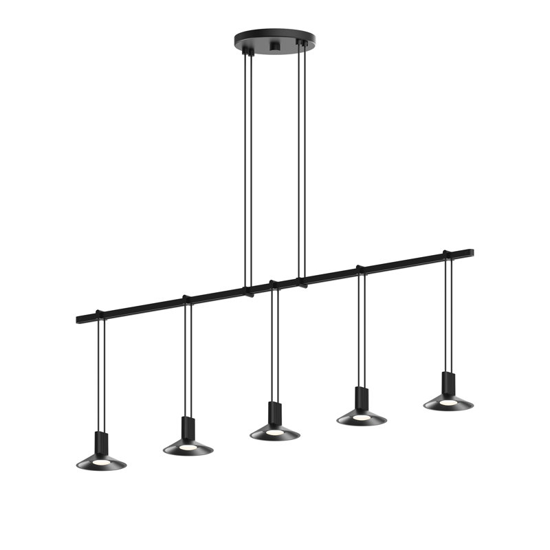Suspenders 5 - Light Satin Black LED Kitchen Island Pendant