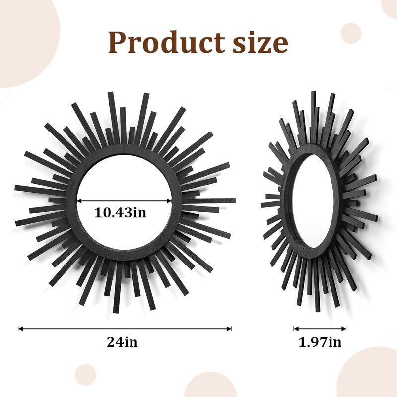 Miroir 24 po Boho Sunburst