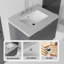 Meuble-lavabo flottant 24 po avec lavabo, porte à fermeture douce, comptoir et dosseret en granite blanc de 2 po