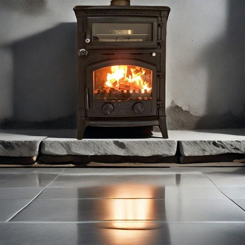 Domestic wood-burning cast-iron heating stove