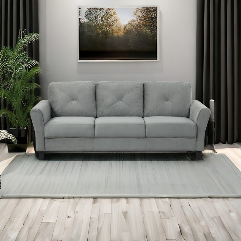 Canapé Enyla, 100 % polyester gris