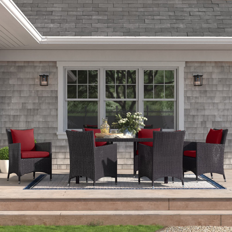 Modway Sojourn 7 Piece Dining Set, 29.5" H x 71" W x 39.5" D, Beige