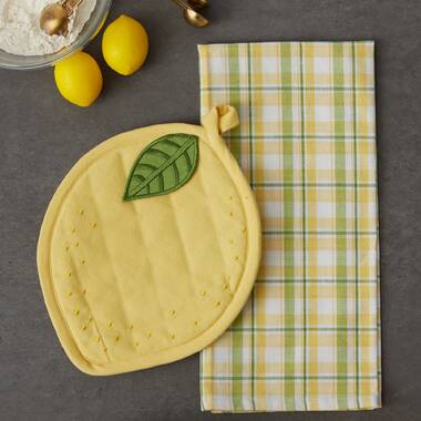 MARTHA STEWART Lots Of Lemons White/Yellow Lemons Cotton Kitchen Towel, Oven  Mitt and Potholder Set ST018334TDMS 994 - The Home Depot