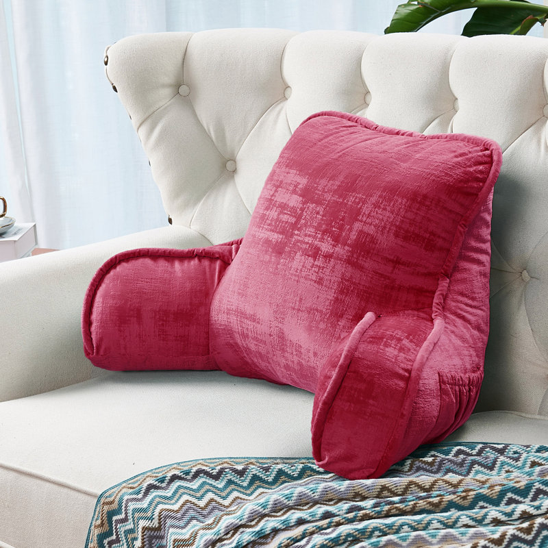 Housse et insert de coussin de lit texturé en velours, Rouge tango
