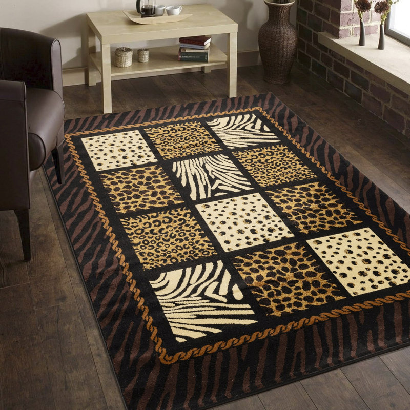 Tribes Multi Animal Print Area Rug, Rectangle 5'3" x 7'3"
