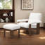 Chaise d'appoint Mid-Century avec repose-pieds et structure en bois