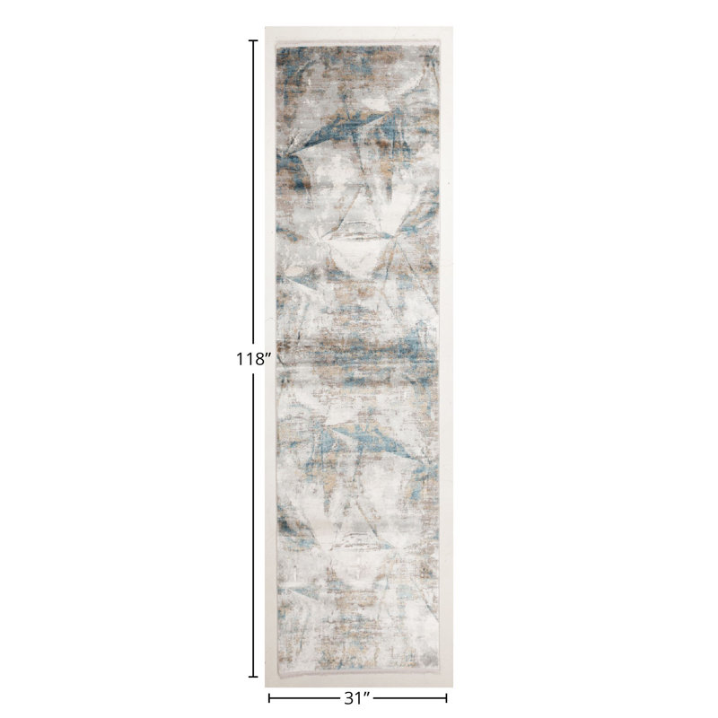 Cotton and Wool Abstract Area Rug