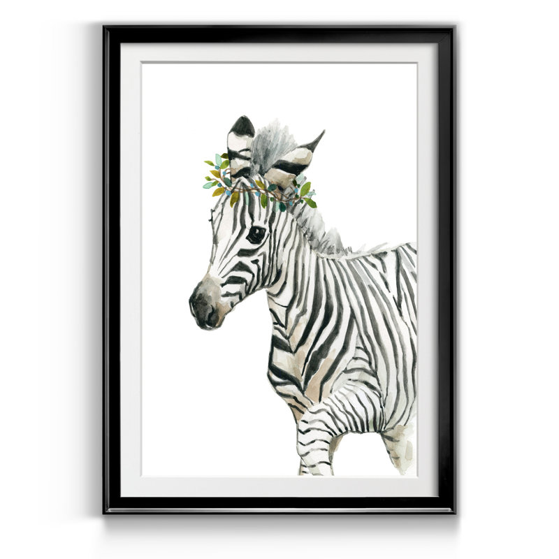Savannah Zebra - Reproduction d'art sur papier encadrée, Noir, H 18,5 po x l 24,5 po x P 1,5 po