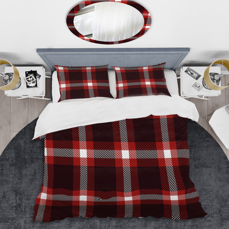 Ensemble de housse de couette 3 pièces Red, Housse de couette pour très grand lit et 2 très