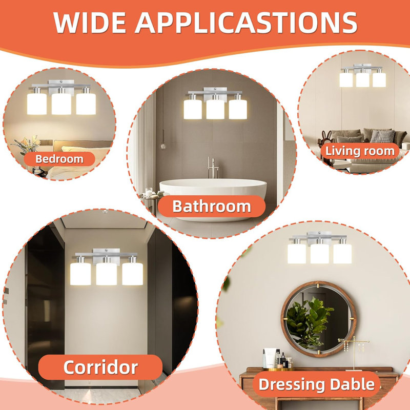 Éclairage pour meuble-lavabo 3 lumières Menk, Nickel brossé