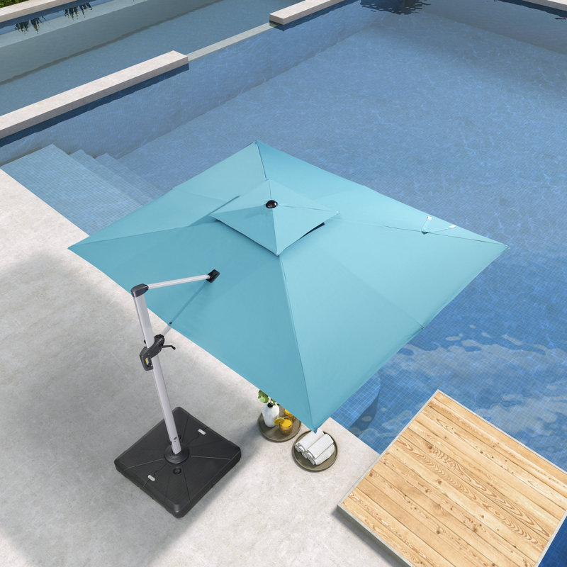 274cm X 365cm Rectangular Cantilever Parasol, Turquoise Blue