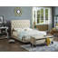 Lit en tissu beige avec détails cloutés, support de matelas inclus. Très grand: 78 po-692598314-798964270