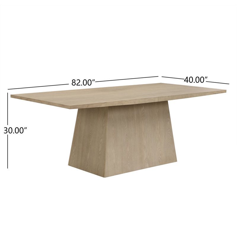 Ensemble de table de salle à manger 7 pièces Declan avec fauteuils rembourrés, Frêne clair
