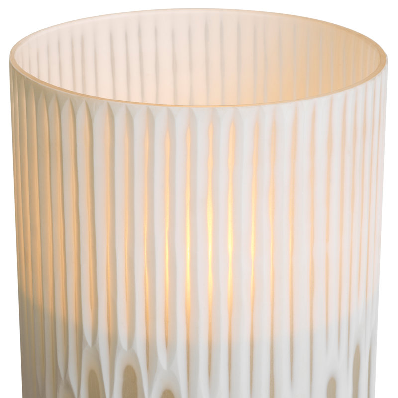 Hurricane Westgrove Off-White Glass, 16.14" H x 8.86" W x 8.86" D