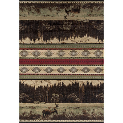 Tapis vert / beige Pippen Woodland Meadows