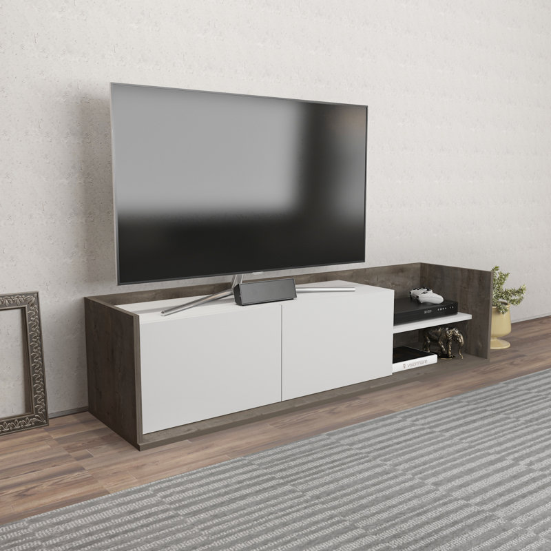 Danyiel TV Stand for TVs up to 48", Dark Coffee/White