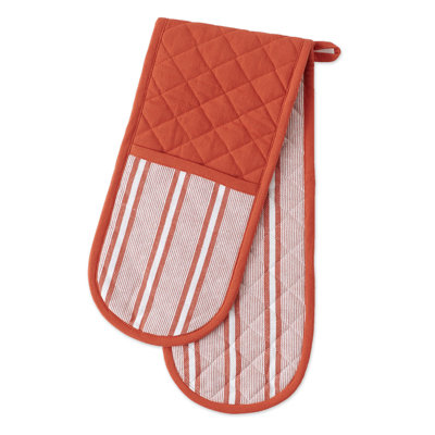 Design Imports Striped Cotton Oven Mitt