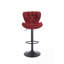 Ensemble de 2 tabourets de bar avec repose-pieds thermolaqué et base pivotante en velours à hauteur réglable et tabouret de bar simple - rouge-1443497726-1443497727