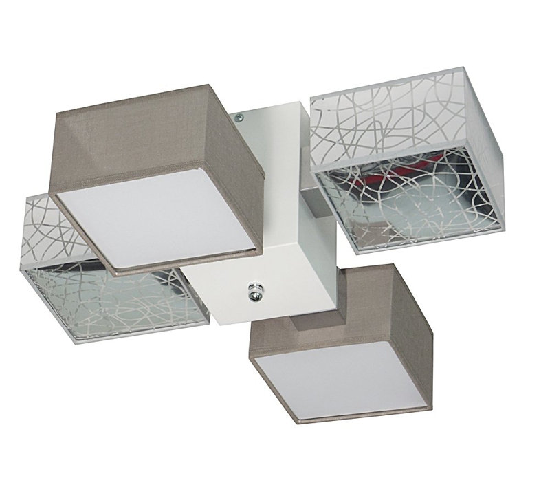 Miranda Semi Flush Mount, Light Brown, Silver/Cappuccino