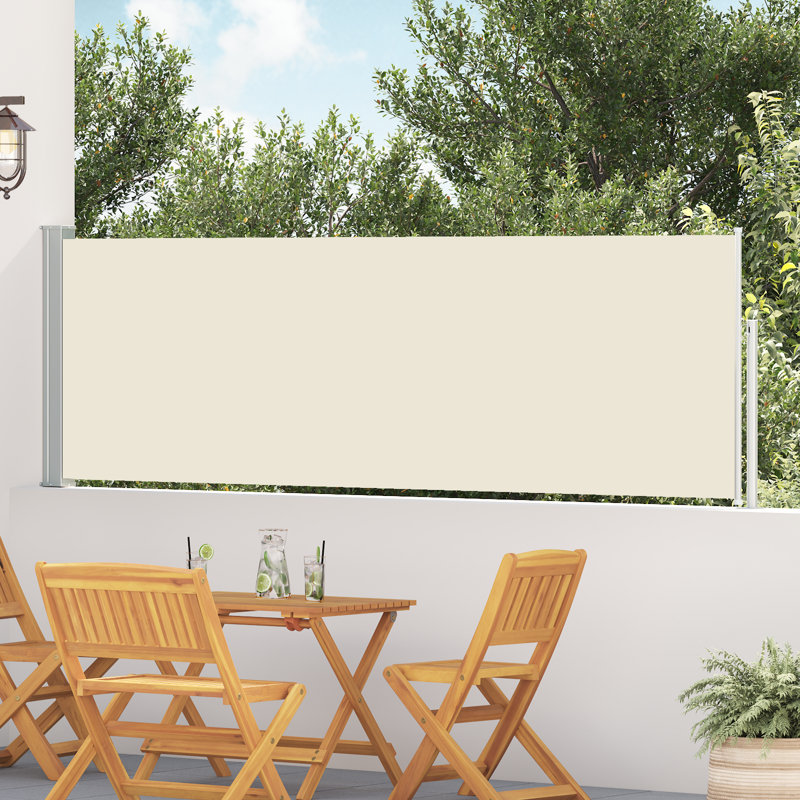 Polyester Cover Patio Retractable Awning, 39.4" H x 196.9" W