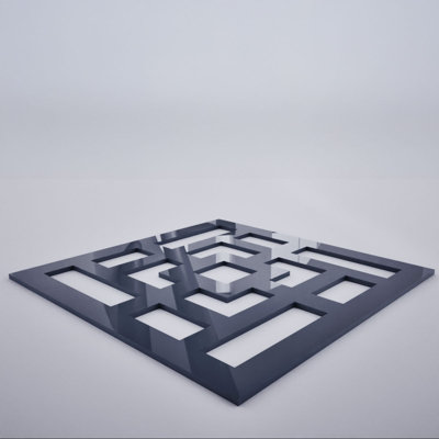 Monessen Decorative Fretwork Acrylic Wall Panels, Extra Small, 7 3/8"W x 7 3/8"H x 1/8"T, Dark Grey