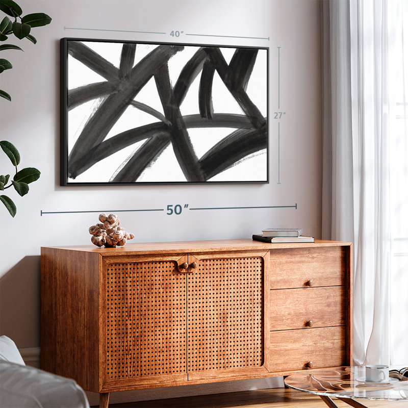 Abstract " Black Roads Abstract ", 27" H x 40" W