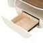 Table basse ovale de luxe, table basse de 47,24 po avec tiroir de rangement, table centrale en métal blanc pour le salon