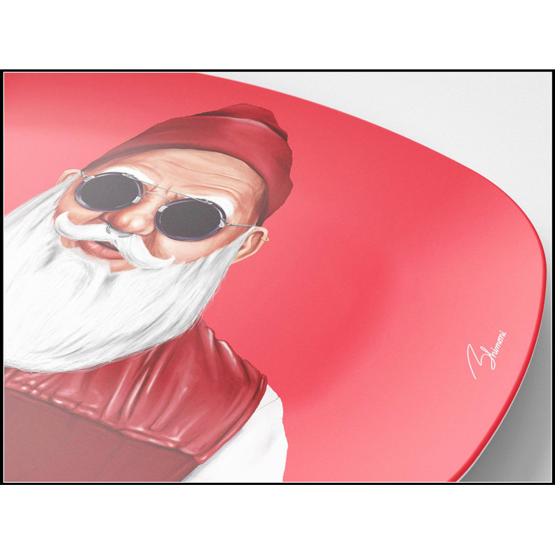 Festive Santa Claus 10x14 Inch Serving Platter, Durable and Safe for Holiday Entertaining, Made in the U.S.A.