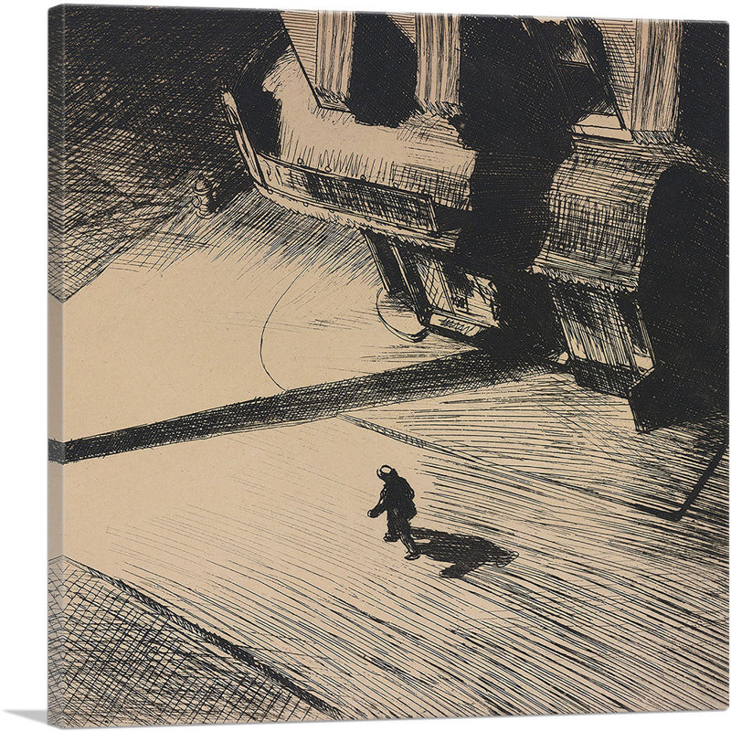 Night Shadows 1921 - reproduction, H 18 po x l 18 po x P 1,5 po