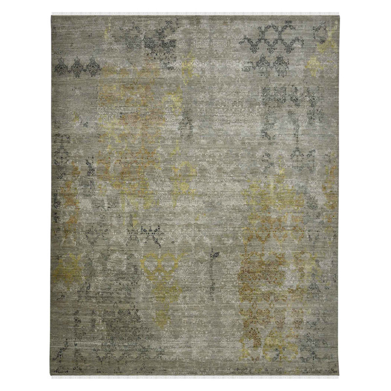 Tapis brun clair noué à la main Burtonsville