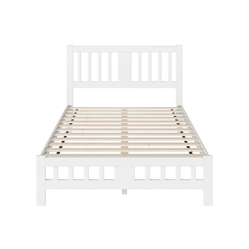 Jordon Slat Bed, White, Full