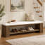 Banc de 63 po en bois massif, banc de bout rembourré moderne-270971024-270971039