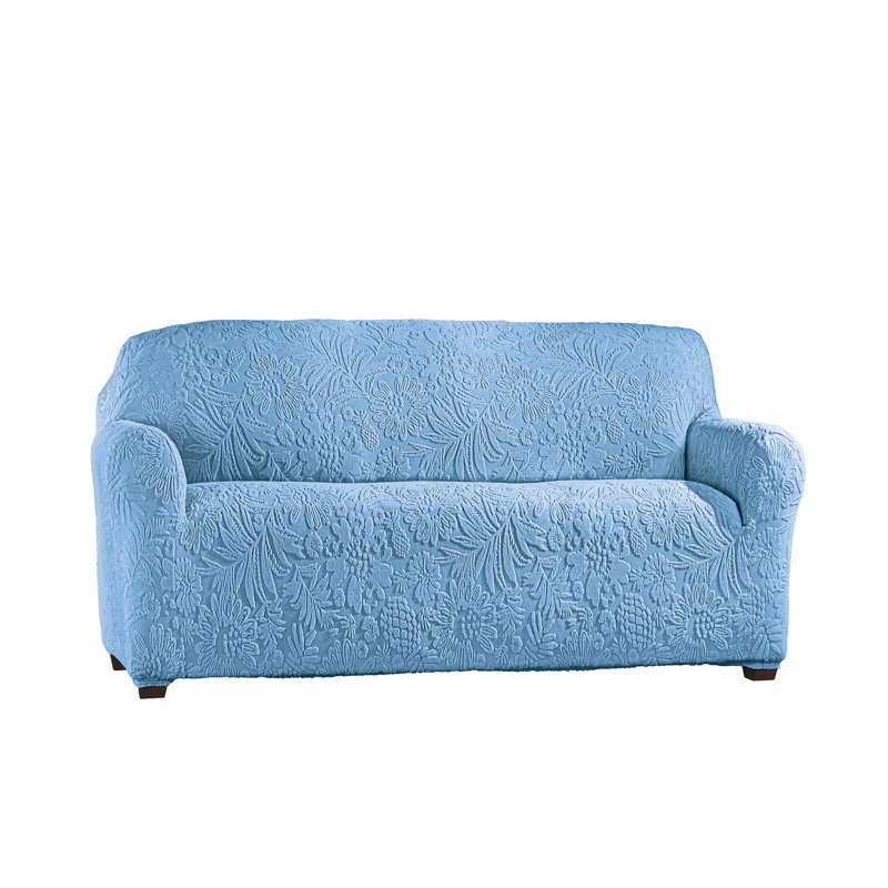 Housse pour causeuse à coussins carrés / rectangulaires en polyester, Polyester bleu, H 77 po x l 96 po