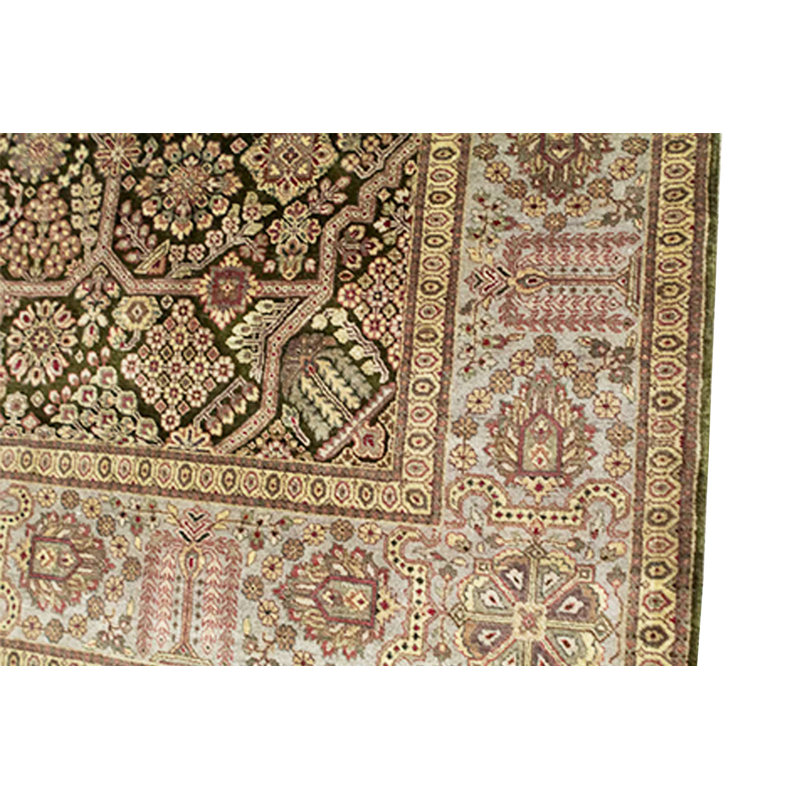 Wool Oriental Area Rug in Brown/Black/Blue