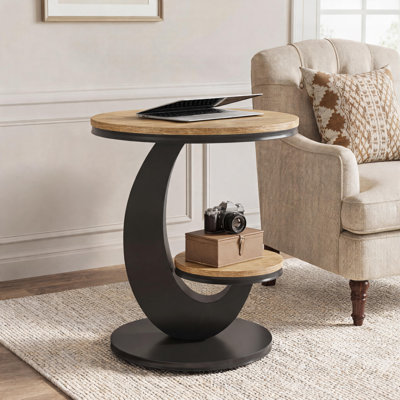 Table de bout ronde avec rangement