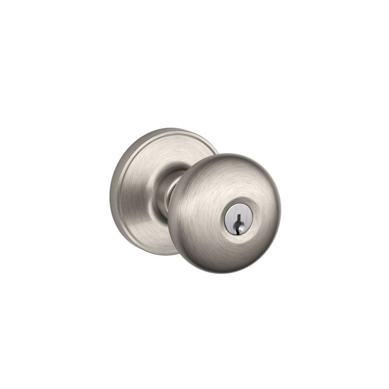 Stratus Knob Keyed Entry Lock, Bright Brass