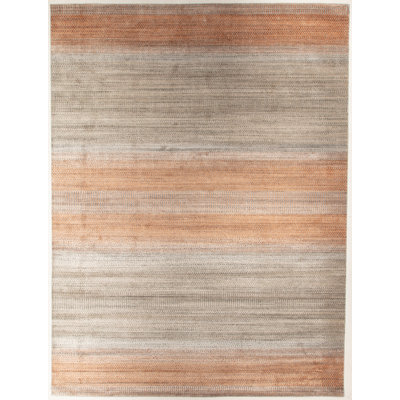 Tapis orange / gris tissé à la main Virginie