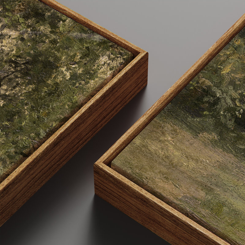«Vintage Landscape Wall Art», ensemble de 2 toiles encadrées 20 x 60 pouces, Naturel