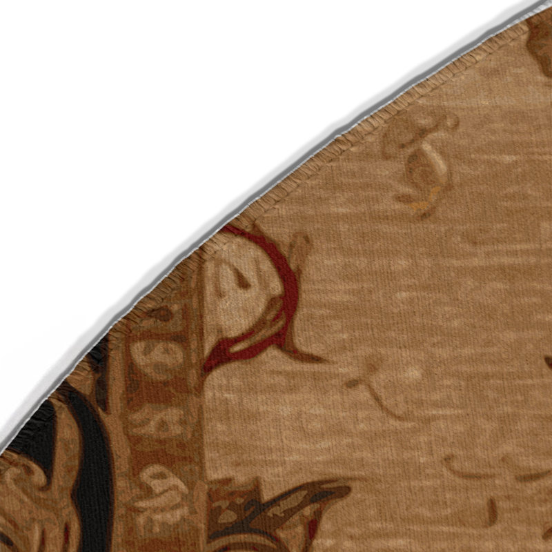 Tapis d'intérieur et d'extérieur brun français, Rond 5 pi