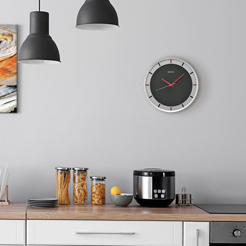 QXA769SLH Wall Clock, Gray, Gray