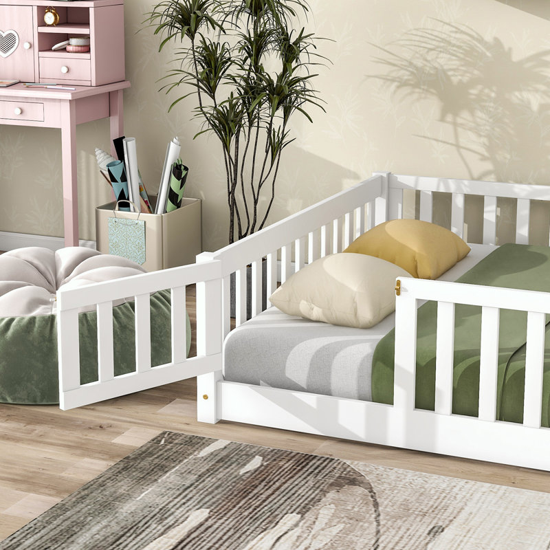 Lit plateforme, Blanc, Double