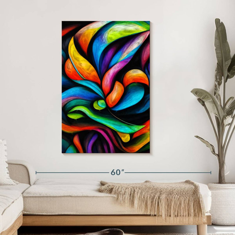 " Koi Fish Abstract " by Lia's World, 45" H x 30" W x 1.25" D