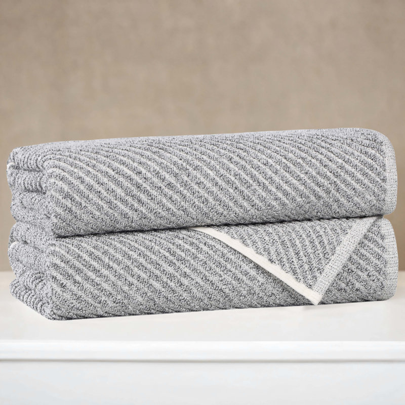  Ensemble de serviettes de bain en mélange de coton super doux et absorbant Amelia Collection, Gris anthracite
