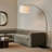 Logan 76" Modern Adjustable LED Arc Floor Lamp with Gold Finish, Black Marble Base, and White Fabric Drum Shade, Bulb Included-88993043-88993044