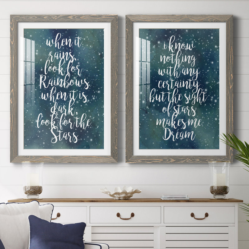 Galaxy Quote I Premium encadré mat - prêt à être accroché, H 37,5 po x l 27,5 po x P 1 po, Gris