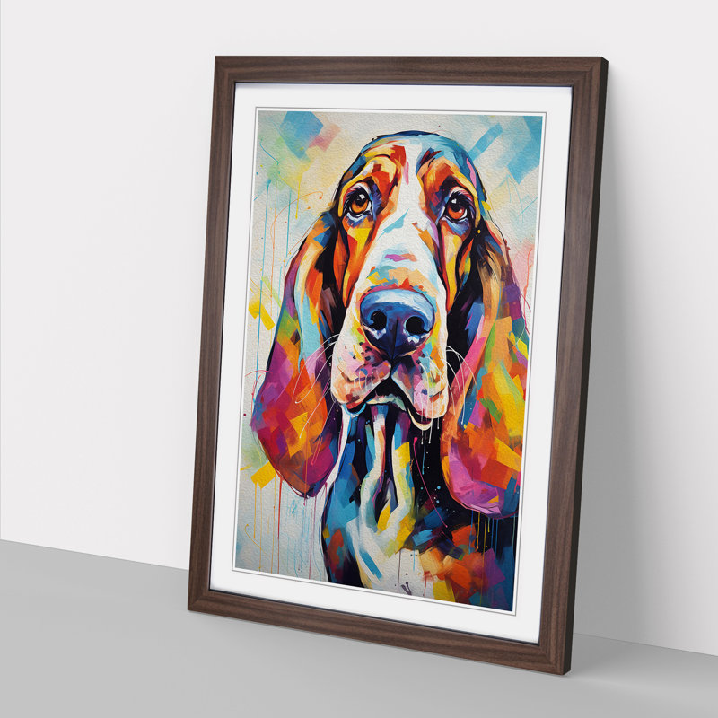 Single Picture Frame Print on Wood, 34cm H x 25cm W, Walnut Framed