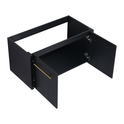 36" Black Chestnut Bathroom Wall Mounted Unit, Modern Style With Sufficient Storage Space Vanity 36 Inch , Chestnut, Flair Rich Facilities