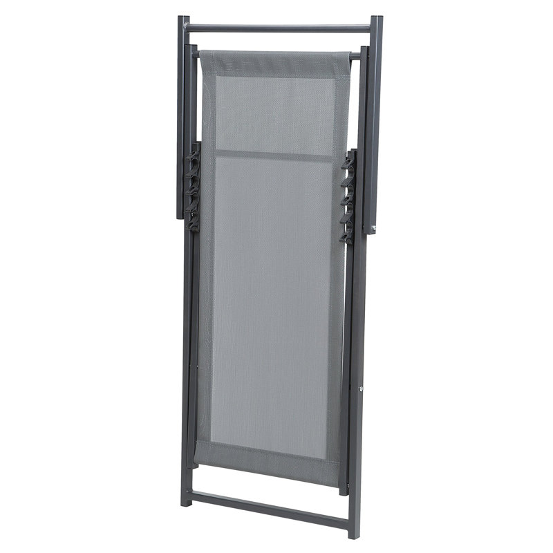 Longworth Folding Deck Chair, Grey/Black