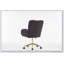 Fauteuil de bureau pivotant en velours 360 avec base en métal doré et roues universelles, café-1841426013