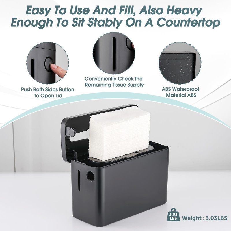 Distributeur de papier essuie-mains pliable à poser, distributeur de serviettes en papier professionnel pour restaurant, distributeur de grande capacité pour essuie-mains à une feuille, porte-papier essuie-mains pour cuisine et salle de bain, noir